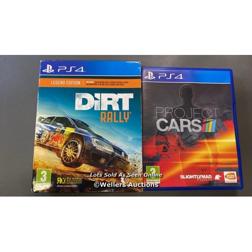 9714 - PS4 DVD GAME X2 INC. DIRT RALLY LEGEND EDITION WITH 2DVS + PROJECT CARS THE ULTIMATE DRIVER JOURNEY