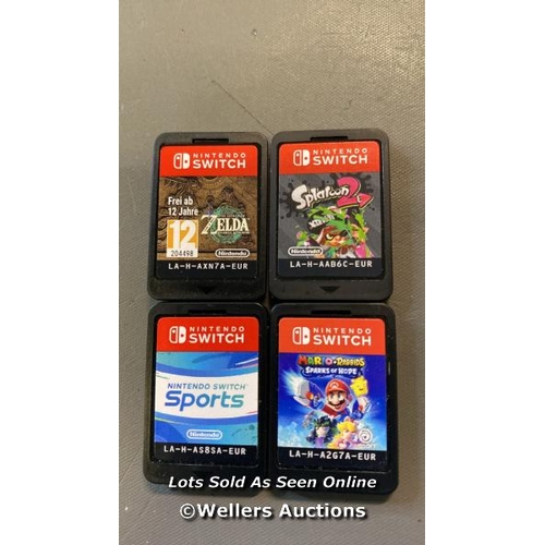 9716 - NINTENDO SWITCH GAME X4 INC. MARIO BROS RABBIDS SPARKS OF HOPE, NINTENDO SWITCH SPORTS, SPLATOON 2, ... 