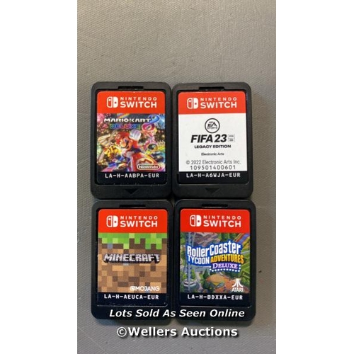 9717 - NINTENDO SWITCH GAME X4 INC. FIFA 23 LEGACY EDITION, MINECRAFT, ROLLER COASTER TYCOON ADVENTURES, MA... 