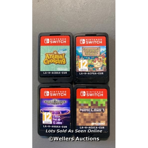 9719 - NINTENDO SWITCH GAME X4 INC. MINECRAFT, ANIMAL CROSSING, STARDEW VALLEY (AGE 12) , MEGA DRIVE CLASSI... 