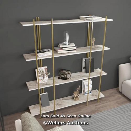 2 - RRP: 207.99 - BRAYDEN STUDIO ASSIA 4-TIER MODERN BOOKCASE BOOKSHELF SHELVING UNIT / SHELF COLOUR: SA... 