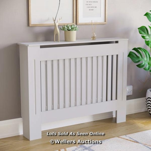 24 - RRP: 45.99 - BELFRY HEATING GRANGER RADIATOR COVER / SIZE: 82CM H X 112CM W X 19CM D / 1 BOX / SEE I... 