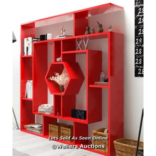 26 - RRP: 156.99 - BLUE ELEPHANT OKANE BOOKCASE / COLOUR: RED / 1 BOX / SEE IMAGE FOR ACCESSORIES, CONTEN... 