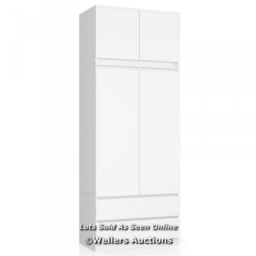 30 - RRP: 409.99 - MACK + MILO JACOBS 2 DOOR WARDROBE / FINISH: WHITE / 4 BOXES / SEE IMAGE FOR ACCESSORI... 