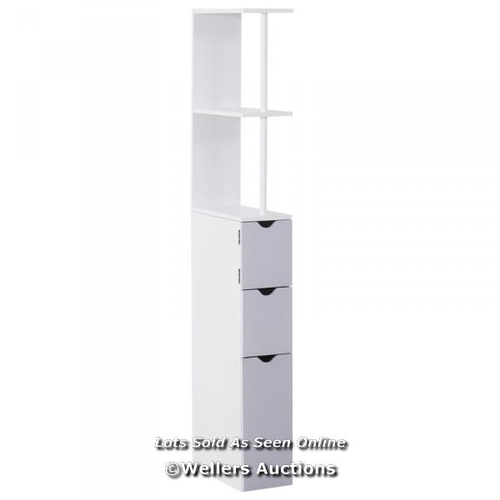 8017 - RRP: �69.99 - BATHROOM STORAGE CUPBOARD WHITE / SEE IMAGE FOR ACCESSORIES, CONTENTS & CONDITION / BD... 