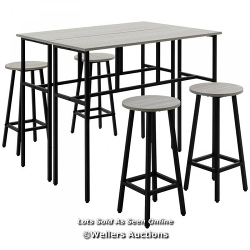 8031 - RRP: �139.9 - 6 PIECE BAR TABLE SET 2 BREAKFAST TABLES WITH 4 STOOLS / SEE IMAGE FOR ACCESSORIES, CO... 