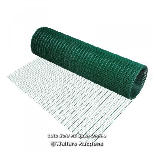 8032 - RRP: �69.99 - PAWHUT GREEN PVC COATED WIRE MESH FENCING 30M / SEE IMAGE FOR ACCESSORIES, CONTENTS & ... 