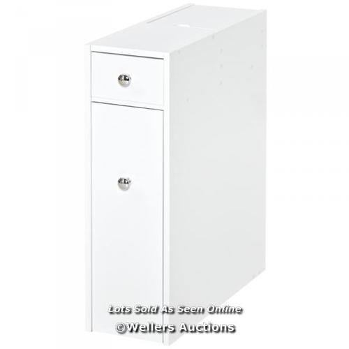 8037 - RRP: �59.99 - BATHROOM FLOOR CABINET 17W X 48D X 58H CM - WHITE / SEE IMAGE FOR ACCESSORIES, CONTENT... 