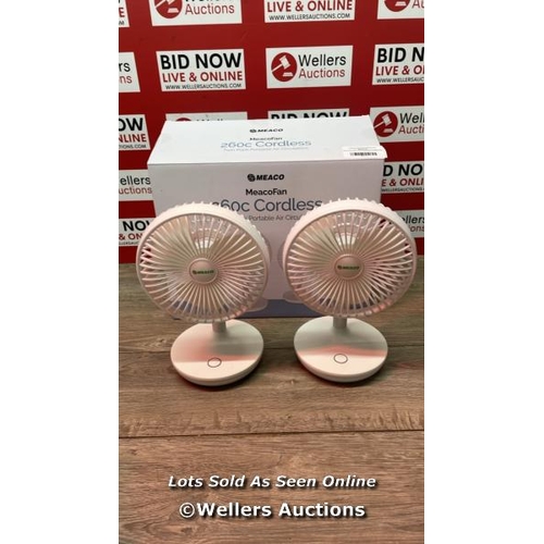 6016 - MEACOFAN 260C RECHARGEABLE PORTABLE FAN TWIN PACK / POWERS UP / MINIMAL SIGNS OF USE