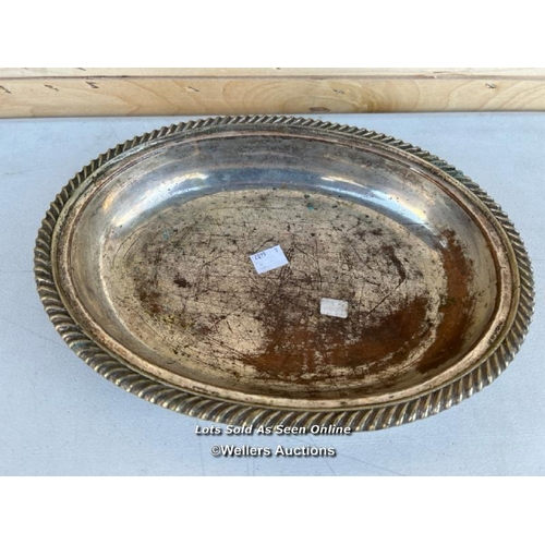 2 - A pair of silver plated tureen dishes with engraved dragon on front of both lids, ornate handles and... 