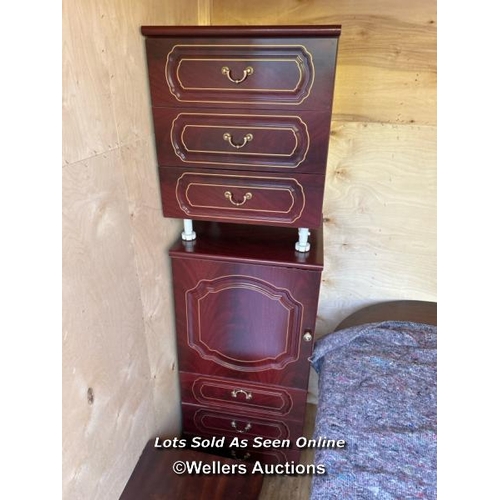 33 - A container of reproduction antique furniture inc. chairs, dining table, bedroom furniture, stools, ... 