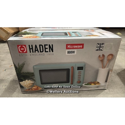 9033 - RRP: 68.71 - HADEN DORCHESTER 20L 800W MICROWAVE OVEN / COLOUR/FINISH: SAGE GREEN / 1 BOX / COLLECTI... 