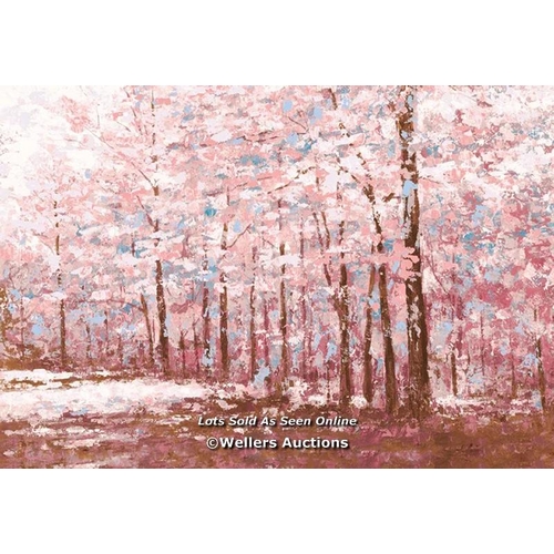 9081 - RRP: 30.99 - UNION RUSTIC CHERRY BLOSSOM ROAD - WRAPPED CANVAS PAINTING PRINT / SIZE: 30CM H X 46CM ... 