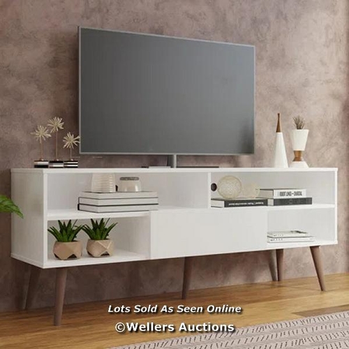 9086 - RRP: 152.99 - MADESA MADESA MODERN TV STAND WITH 1 DOOR AND 4 SHELVES FOR TVS UP TO 65 INCHES - 60 H... 