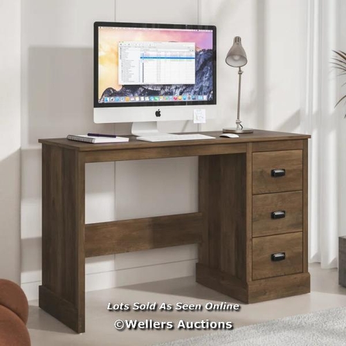 9089 - RRP: 106.99 - MARLOW HOME CO. BRISTOL 119CM STUDY DESK / COLOUR: KNOTTY OAK / 1 BOX / COLLECTION FRO... 