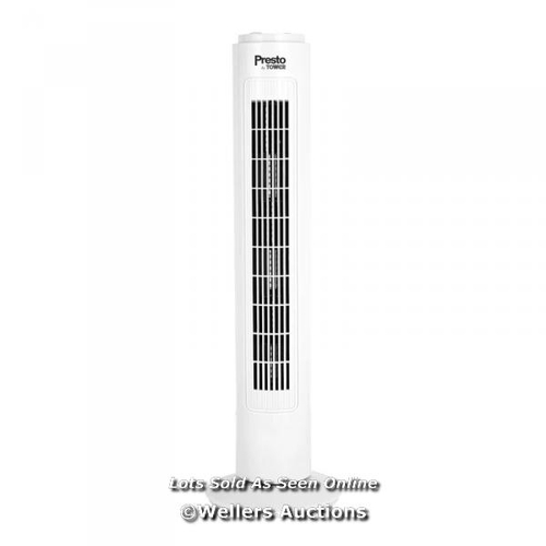 9095 - RRP: 29.46 - TOWER PRESTO BY TOWER FAN WITH 3 SPEED SETTINGS, 2 HOUR TIMER, 29�, 45W  / 1 BOX / COL... 