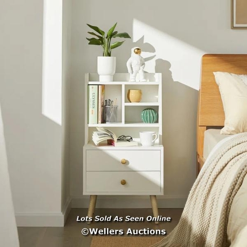 9161 - RRP: 60.99 - NORDEN HOME RUCKMAN 2 DRAWER BEDSIDE TABLE  / 1 BOX / COLLECTION FROM DARTFORD