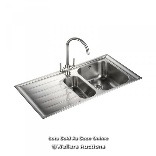 9166 - RRP: 332.72 - RANGEMASTER SINK & TAPS MANHATTAN 101 X 51.5CM KITCHEN SINK IN STAINLESS STEEL  / 1 BO... 