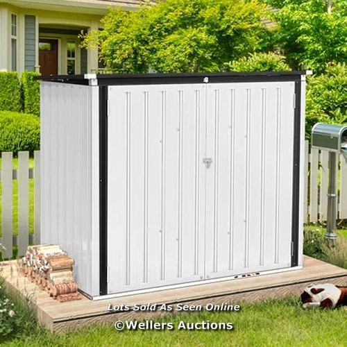 9177 - RRP: 116.99 - DAKOTA FIELDS BRITZA 5 FT. W X 2.6 FT. D METAL SHIPLAP PENT GARBAGE SHED / SIDING COLO... 