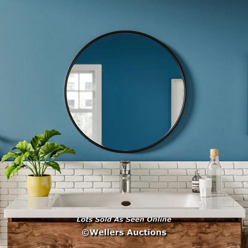 9178 - RRP: 68.99 - WILLA ARLO INTERIORS BAUM ACCENT MIRROR / SIZE: 80 CM H X 80 CM W, FINISH: BLACK / 1 BO... 