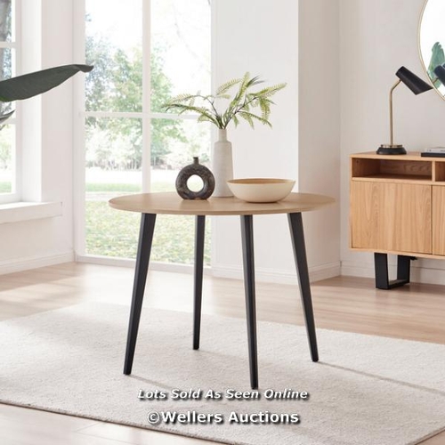 9179 - RRP: 78.99 - FURNITURE BOX KOKO DINING TABLE ROUND BLACK LEGS  / 1 BOX / COLLECTION FROM DARTFORD