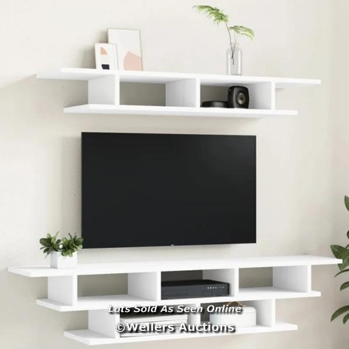 9210 - RRP: 54.99 - 17 STORIES VIDAXL TV WALL UNITS BLACK ENGINEERED WOOD COLOUR: WHITE / APPEARS TO BE NEW... 