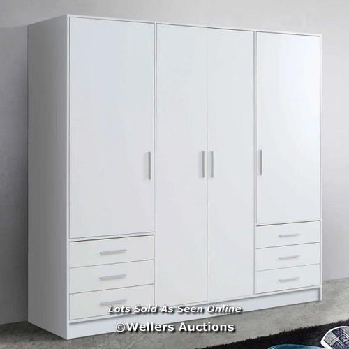 9216 - RRP: 374.99 - ZIPCODE DESIGN KLEIDERSCHRANK INGRAM FINISH: SAND OAK/WHITE MATT / APPEARS TO BE NEW, ... 