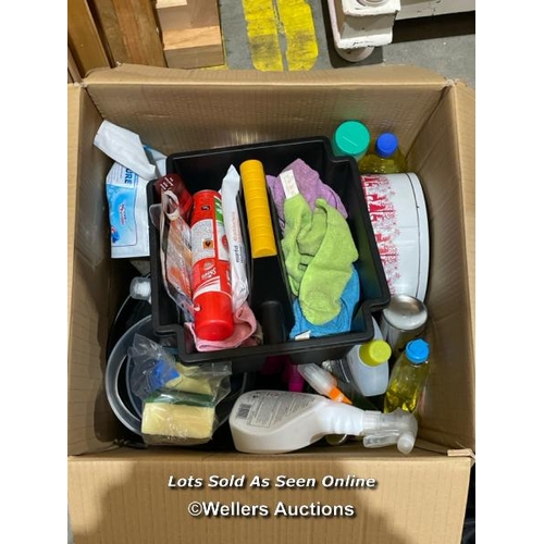 10 - Box of assorted part-used cleaning products / VAT applies to the hammer price on this lot / Containe... 