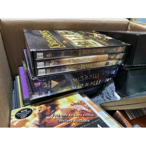 19 - Box of assorted dvds and cds / VAT applies to the hammer price on this lot / Container no: BM000403