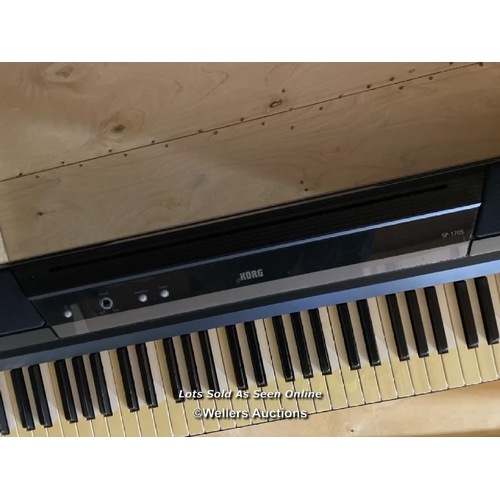 22 - Korg SP/170S electric keyboard with base, no power cable, untested / VAT applies to the hammer price... 