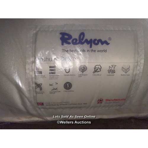 44 - Pre-owned Relyon penshurst deluxe mattress, 145cm w x 190cm l  / VAT applies to the hammer price on ... 