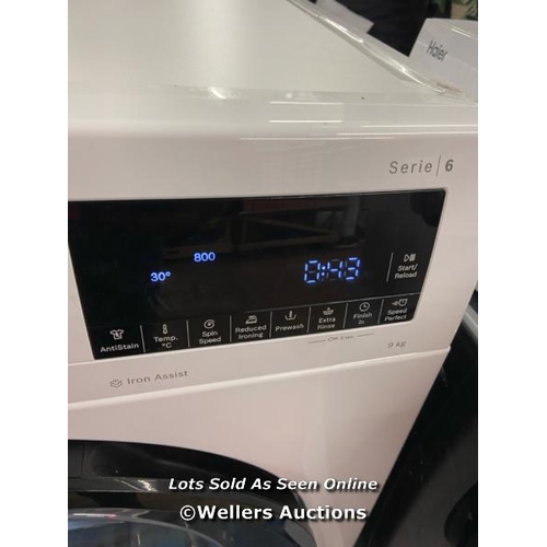 6048 - BOSCH SERIES 6 WASHING MACHINE 9KG / POWERS UP / SIGNS OF USE / FILTER DOORS KEEPS POPPING OPEN / P2