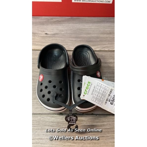 6508 - CHILDRENS NEW CROCS - BLACK - C9 / H65