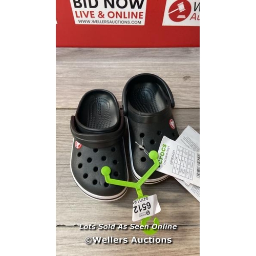 6512 - CHILDRENS NEW CROCS - BLACK - C9 / H65