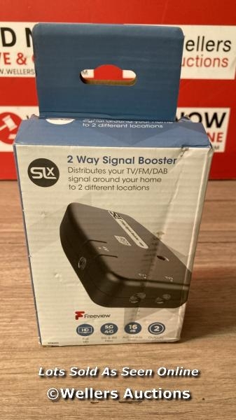 SLX TV SIGNAL BOOSTER AERIAL AMPLIFIER, 2 WAY SIGNAL DISTRIBUTION ...