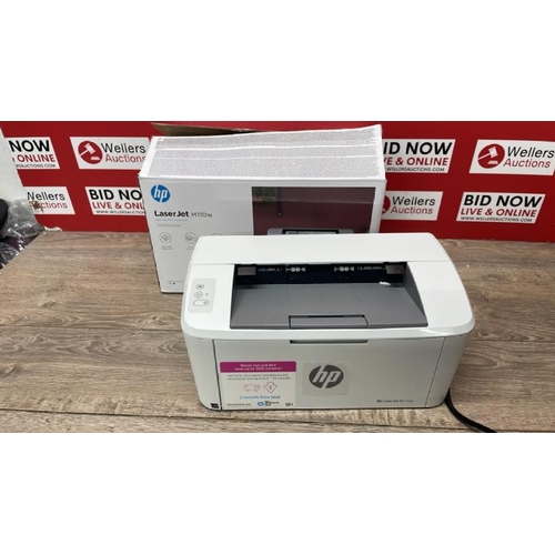 278 - HP LASERJET MONOCHROME M110WE HP+ ENABLED WIRELESS PRINTER / POWERS UP / MINIMAL SIGNS OF USE / B13