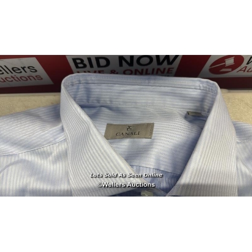 7024 - CANALI LONG SLEEVE SHIRT COTTON SKY BLUE / 42-16.5 / RRP: �165 / APPEARS NEW & UNWORN / SEE IMAGES F... 