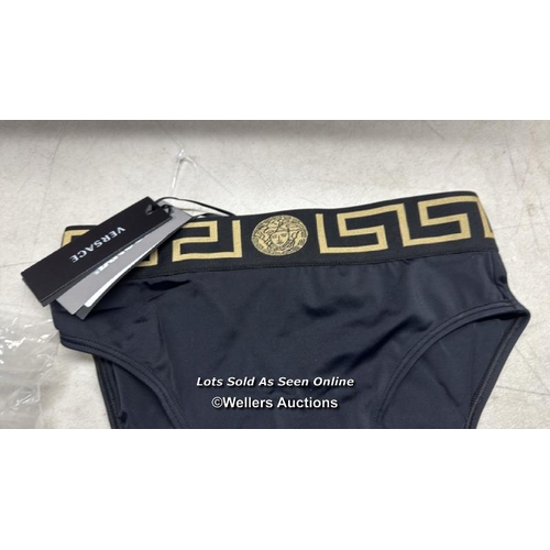 7210 - VERSACE BIKINI BRIEF ABD01095 / NERO / SIZE 3 / RRP: �160 / APPEARS NEW & UNWORN / SEE IMAGES FOR DE... 