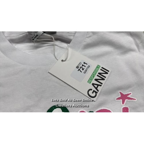 7211 - GANNI T3790 151 BRIGHT WHITE T-SHIRT / HEAVY JERSEY / XS / RRP: �115 / APPEARS NEW & UNWORN / SEE IM... 