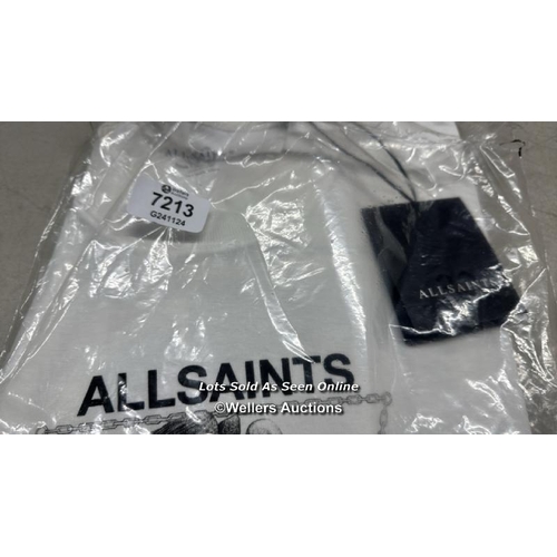 7213 - ALLSAINTS GEIST SHORT SLEEVE T-SHIRT CREW / CHALK WHITE / S / RRP: �55 / APPEARS NEW & UNWORN / SEE ... 