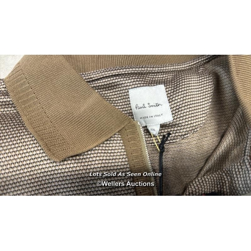 7226 - PAUL SMITH POLO HALF ZIP CONTRAST COLLAR XXL 67 MUD / XXL / RRP: � 325 / APPEARS NEW & UNWORN / SEE ... 