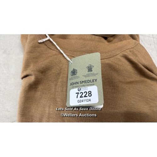 7228 - JOHN SMEDLEY KNITWEAR 30G MERINO ROLL NECK L NUTME / M / RRP: �210 / APPEARS NEW & UNWORN / SEE IMAG... 