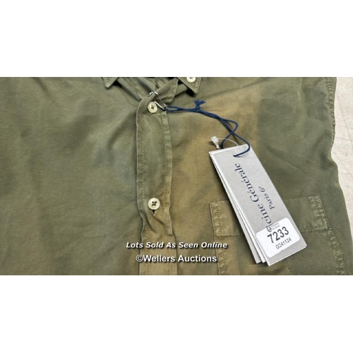 7233 - OFFICINE GENERALE SHIRT COTTON S GREEN ARMY / RRP: �160  / APPEARS NEW & UNWORN / SEE IMAGES FOR DET... 