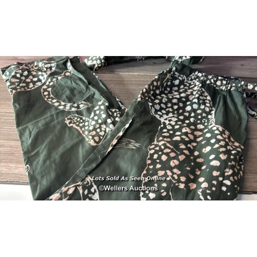 7234 - DESMOND & DEMPSEY PJ SET CUBAN SHORT SHIRT & TROUSER / JAG PRINT / M / GREEN / APPEARS NEW & UNWORN ... 