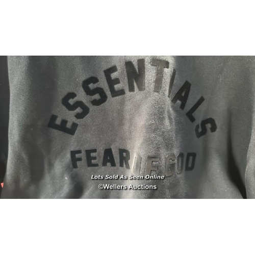 7235 - FEAR OF GOD ESSENTIALS SWEAT SHIRT NYL HOOD S JET BLACK / RRP: �204 / APPEARS NEW & UNWORN / SEE IMA... 