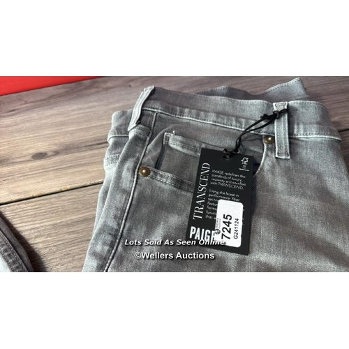 7245 - PAIGE JN BA SLIM SOLID GREY ANNEX / UK 34 / RR:� 230 / APPEARS NEW & UNWORN / SEE IMAGES FOR DETAILS... 