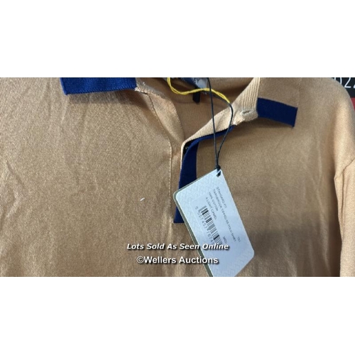 7266 - JOHN SMEDLEY POLO SHORT SLEEVE TIPPED COLLAR / M / CAMEL/MARINE / RRP: �165 / APPEARS NEW & UNWORN /... 