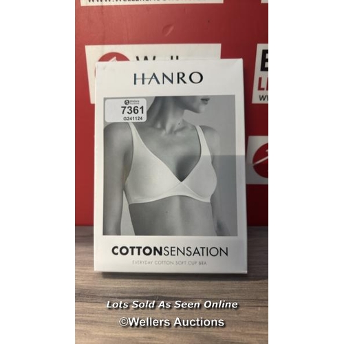 7361 - HANRO SOFT CUP BRA / 85C / WHITE / RRP: �70 / APPEARS NEW & UNWORN / SEE IMAGES FOR DETAILS / G51