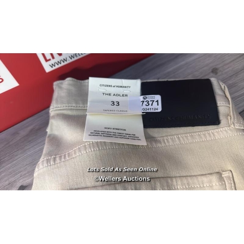 7371 - CITIZENS OF HUMANITY CTRS TPRD SOFT WEFT STRETCH TWILL TROUSERS / 33 / RRP: �280 / APPEARS NEW & UNW... 