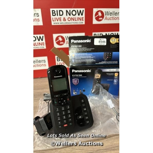 8546 - PANASONIC KX-TGC260 DIGITAL CORDLESS PHONE: 18-MIN ANSWERING MACHINE, DEDICATED CALL BLOCK BUTTON, A... 